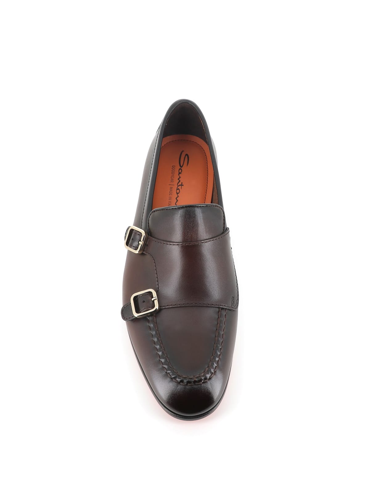 Shop Santoni Buckle Loafer In Brown