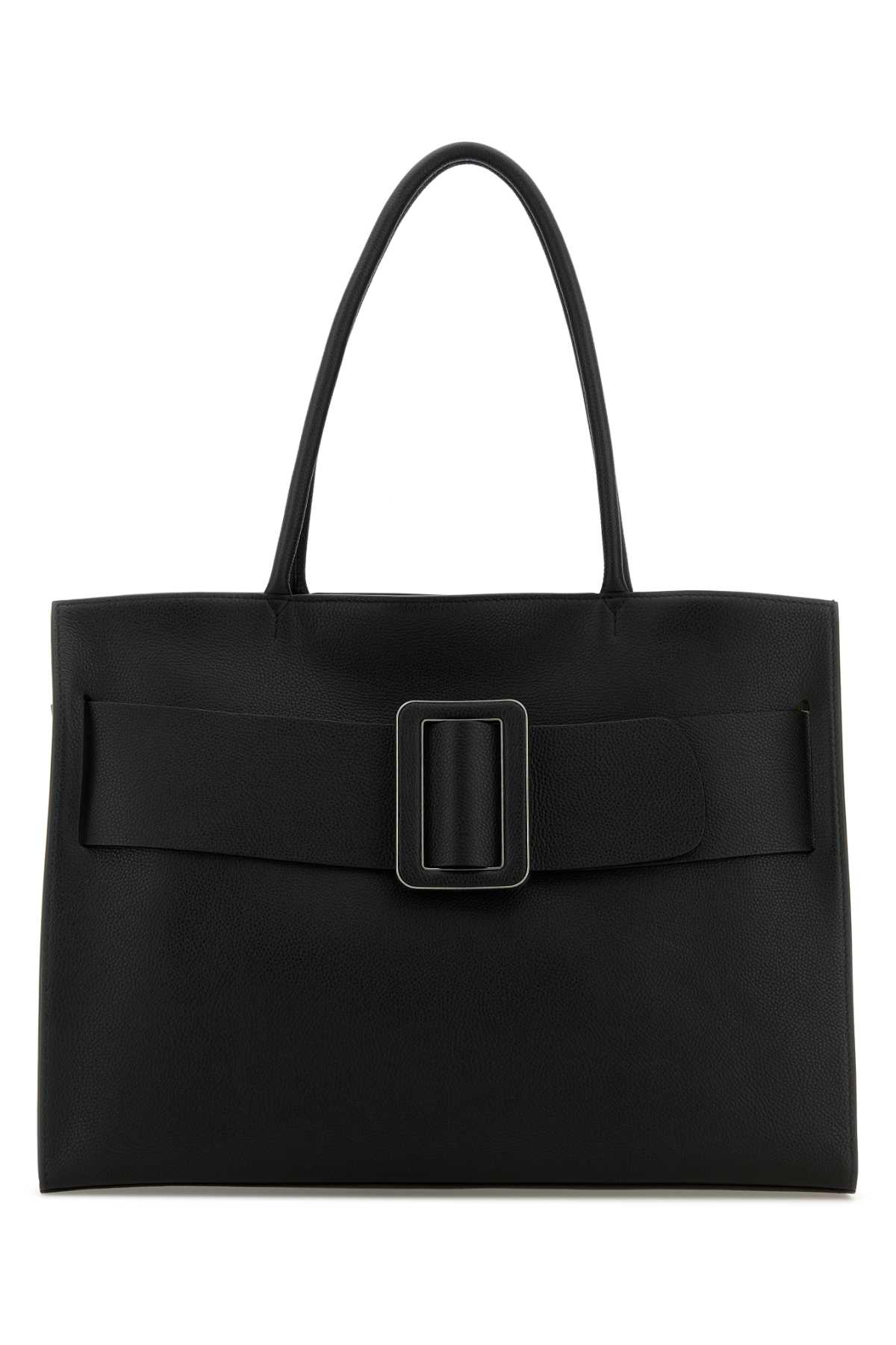 Black Leather Bobby Soft Shopping Bag