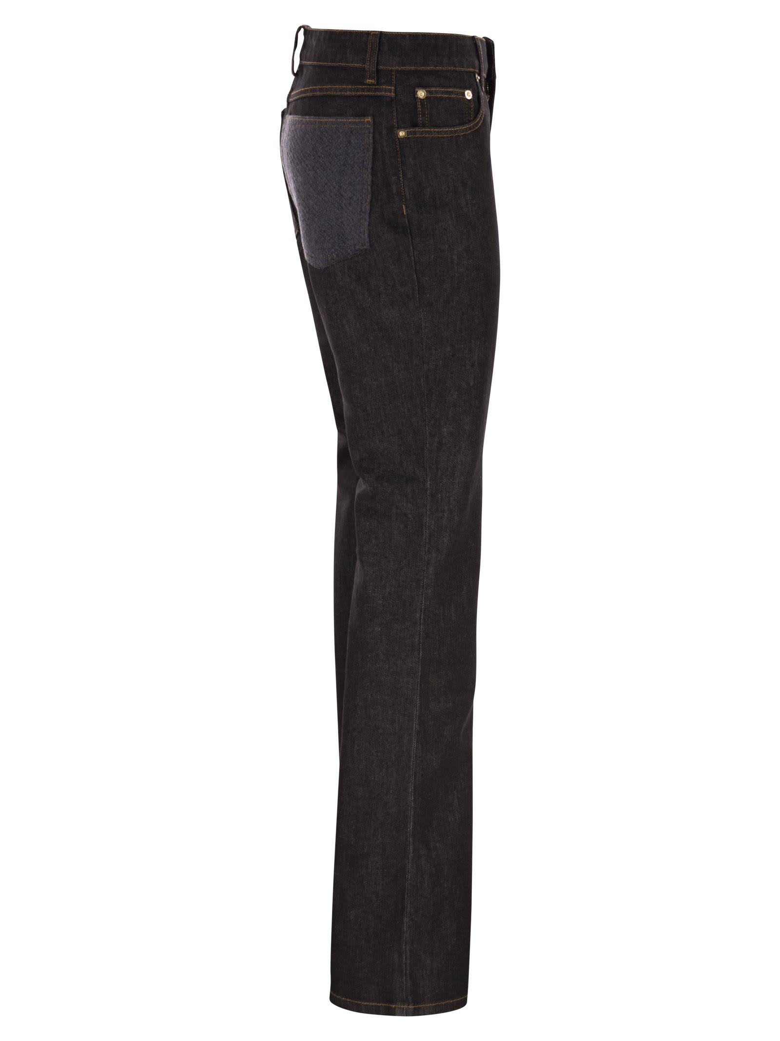 Fabiana Filippi 5-pocket Denim Trousers With Flare In Black