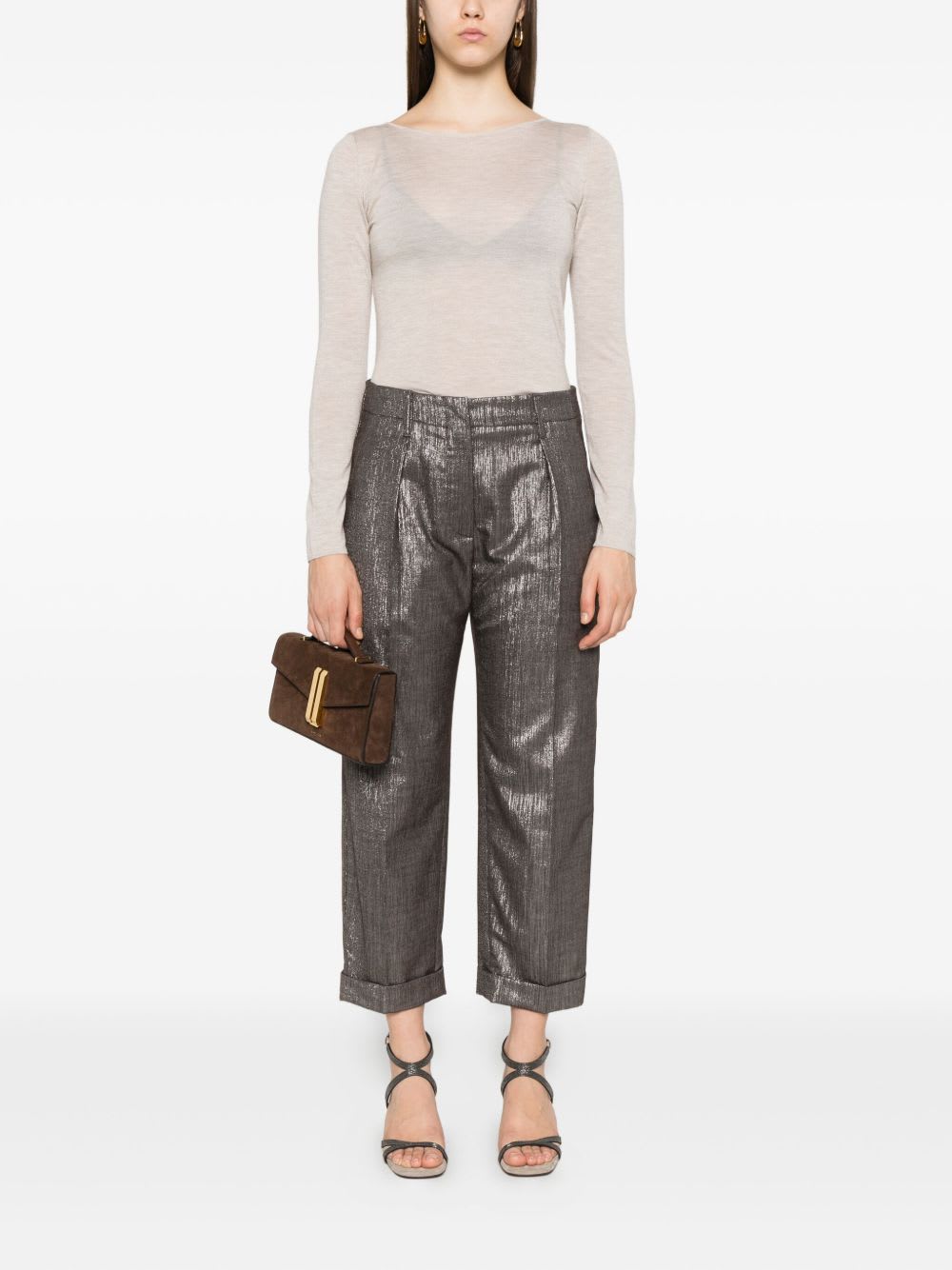 Brunello Cucinelli Boat-neck Cashmere-silk Lightweight Sweater In Neutral