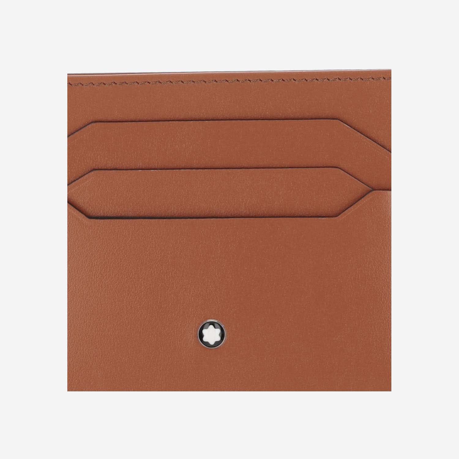 Shop Montblanc Meisterstück Leather Card Case In Orange