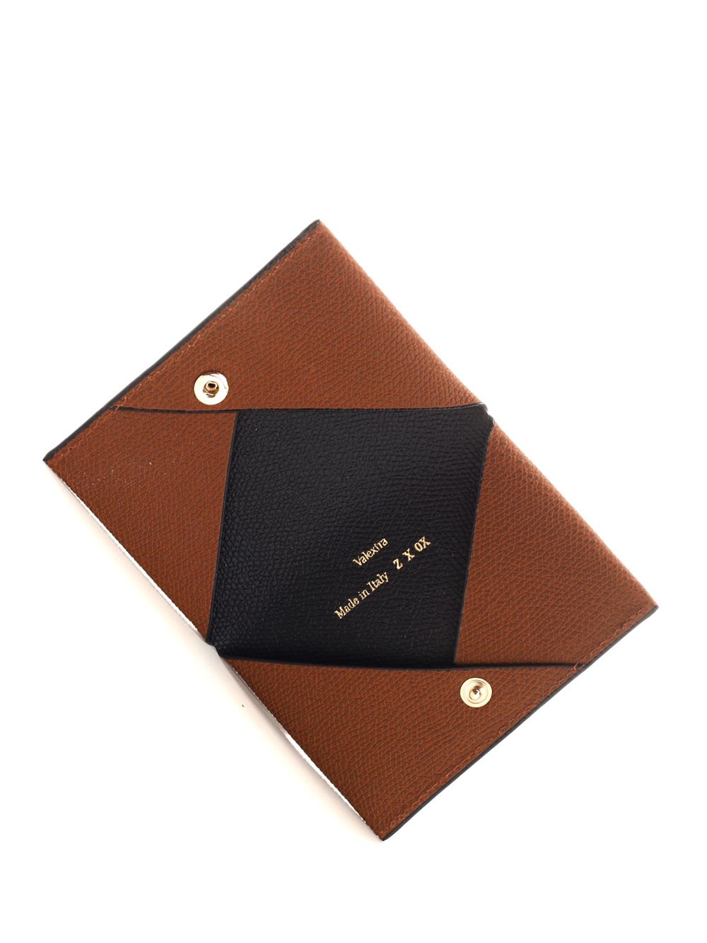 Shop Valextra Card Holder With Button In Brown