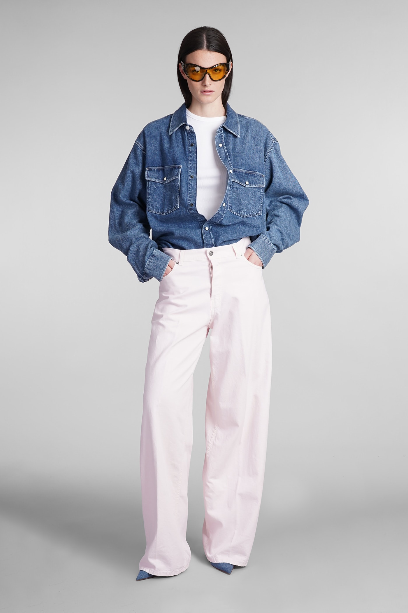 Shop Haikure Bethany Jeans In Rose-pink Cotton