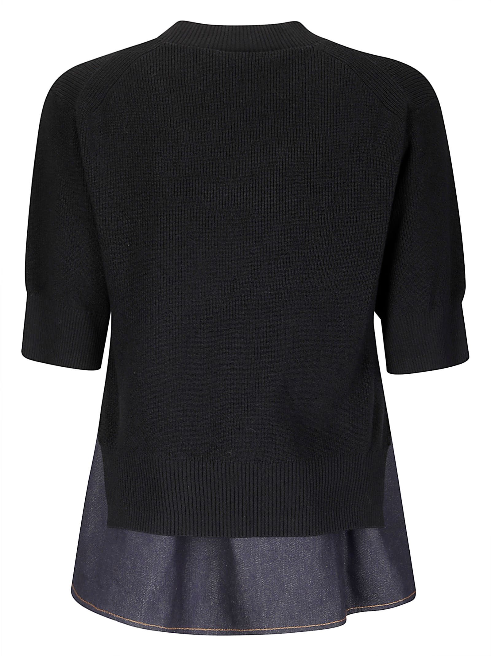 Sacai Patchwork Sweater Sweaters And Cardigans Blue In Black