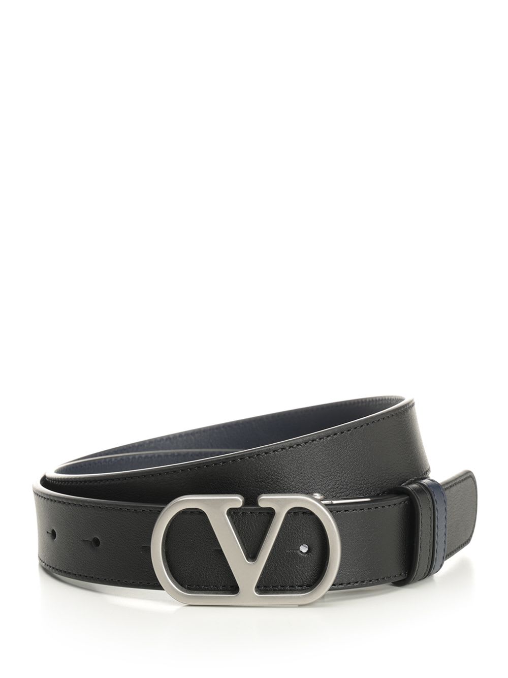 Valentino Vlogo Reversible Belt For Formal And Casual Occasions In Black