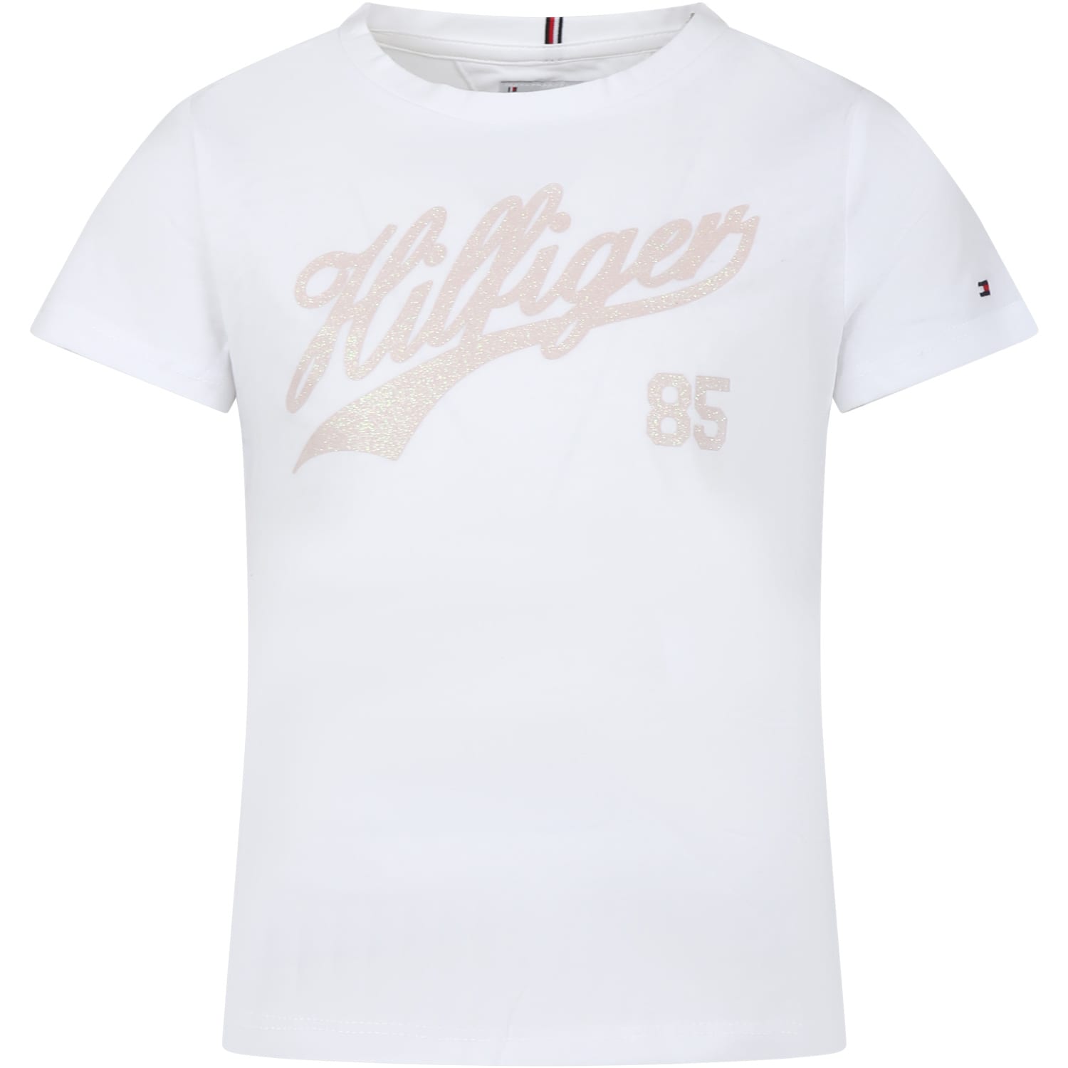 Tommy Hilfiger Kids' White T-shirt For Girl With Logo