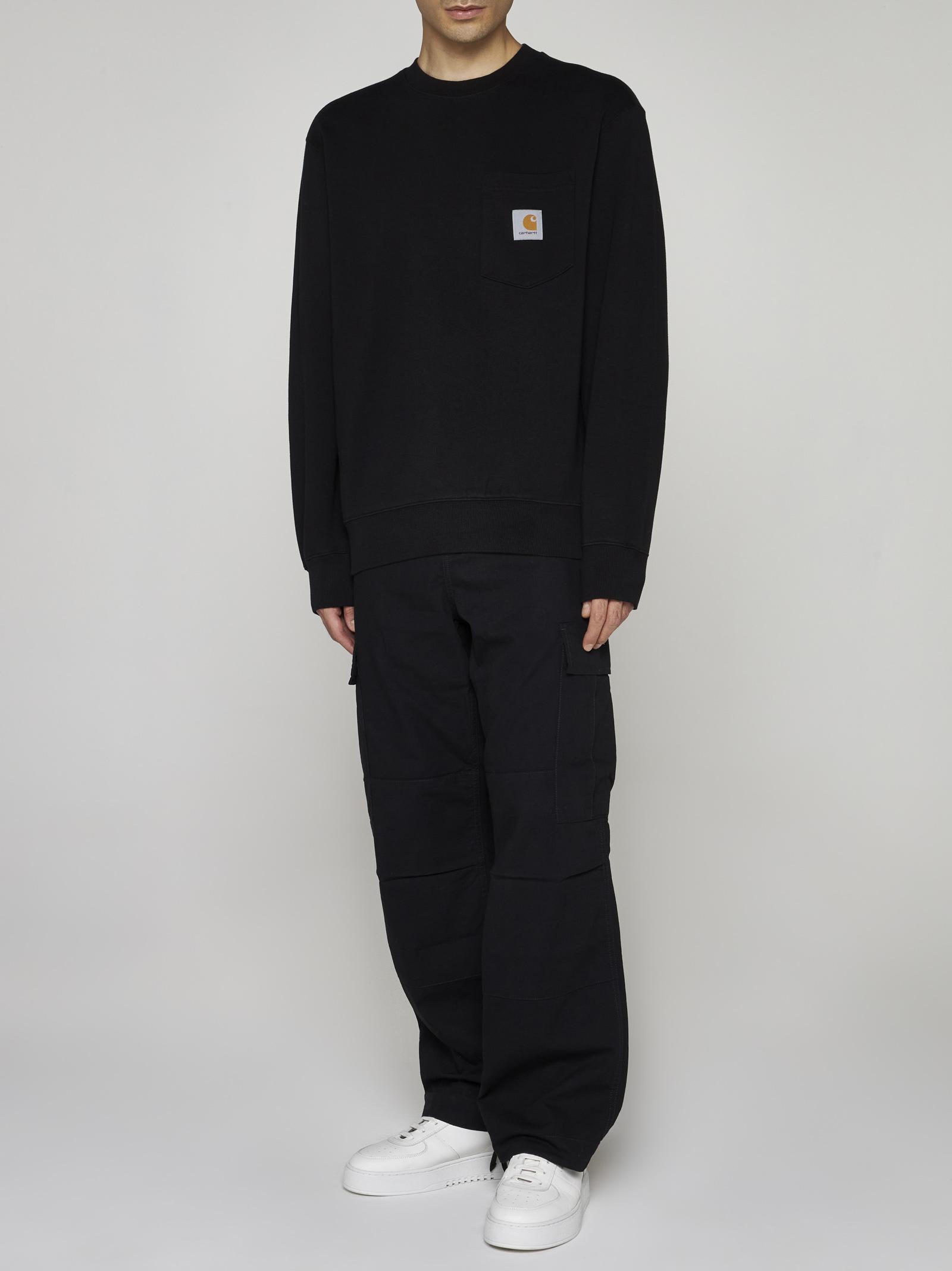 Shop Carhartt Chest Pocket Cotton Sweatshirt In Black