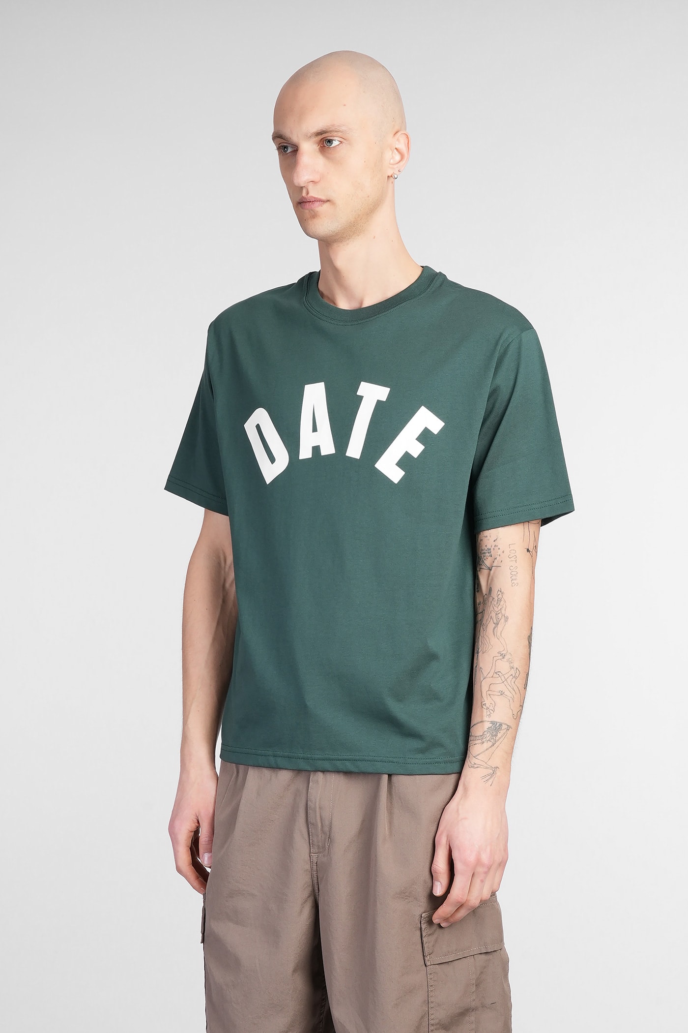 Date Baseball T-shirt In Green Cotton In Green
