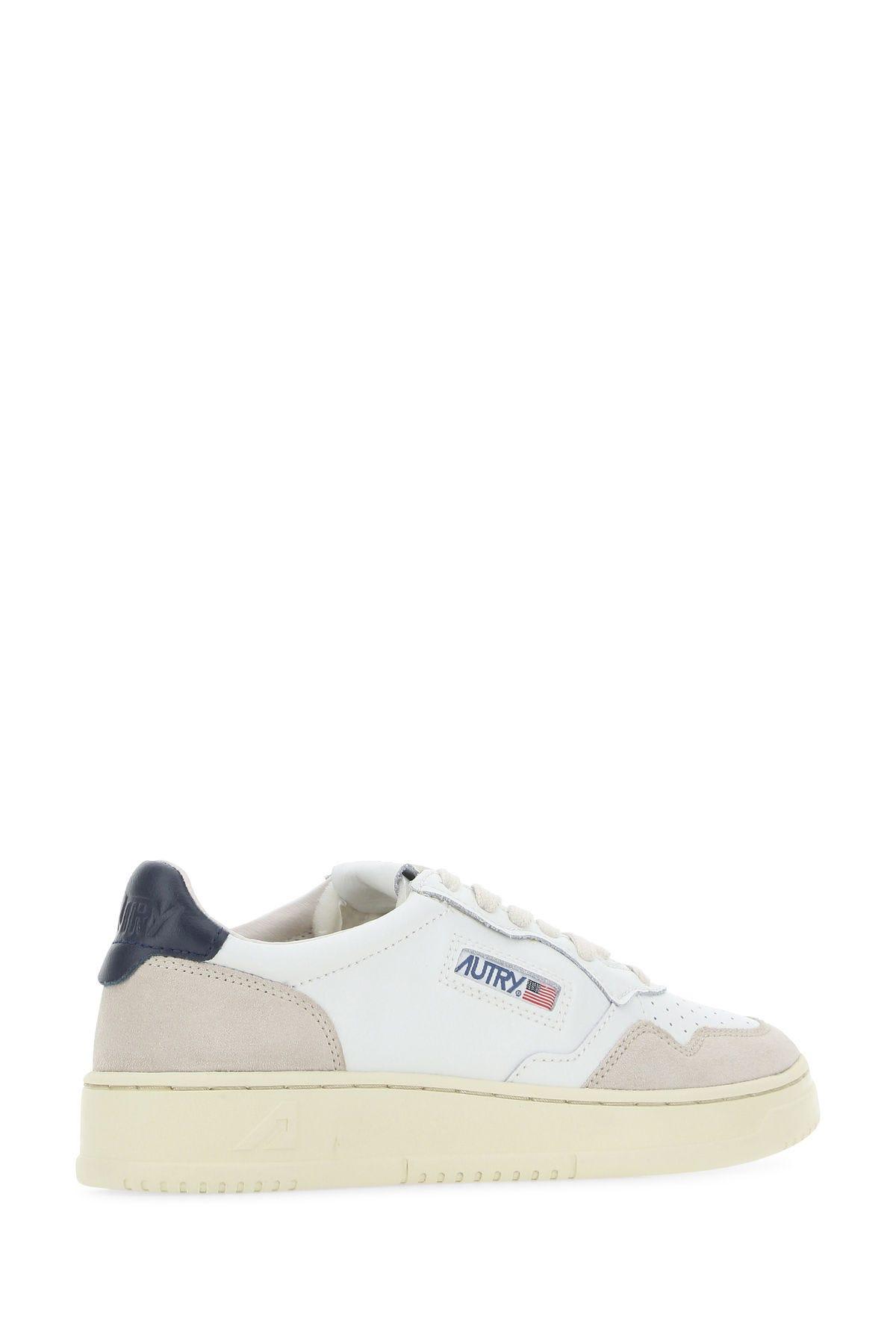 Shop Autry Two-tone Leather And Suede Medalist Sneakers In White