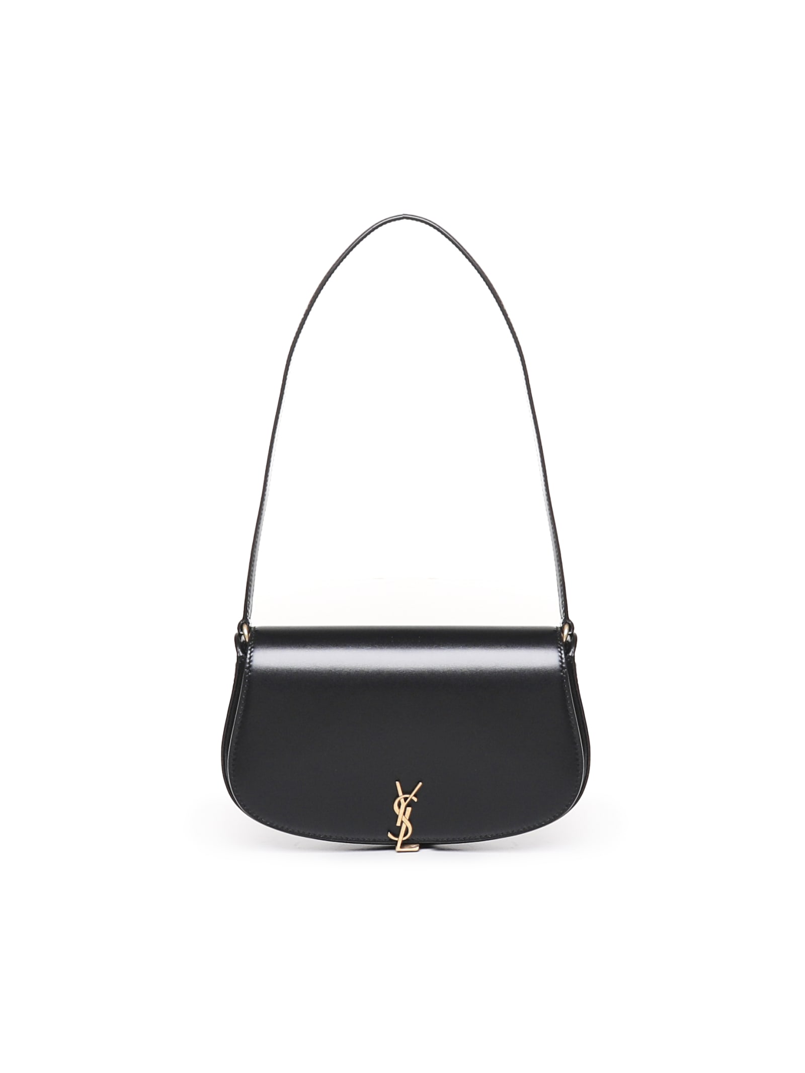 Shop Saint Laurent Voltaire Demi Lune Bag In Nero