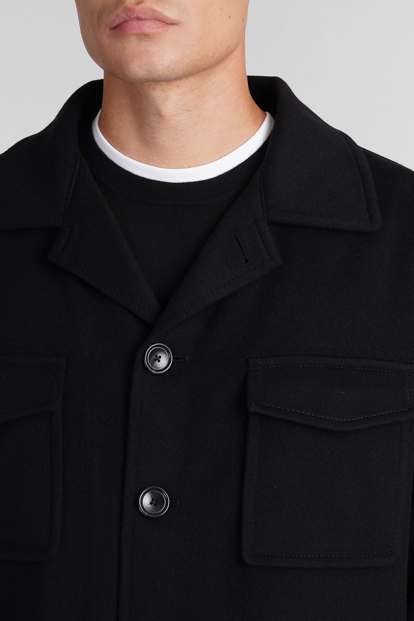 Shop Tagliatore Milton Casual Jacket In Black Wool