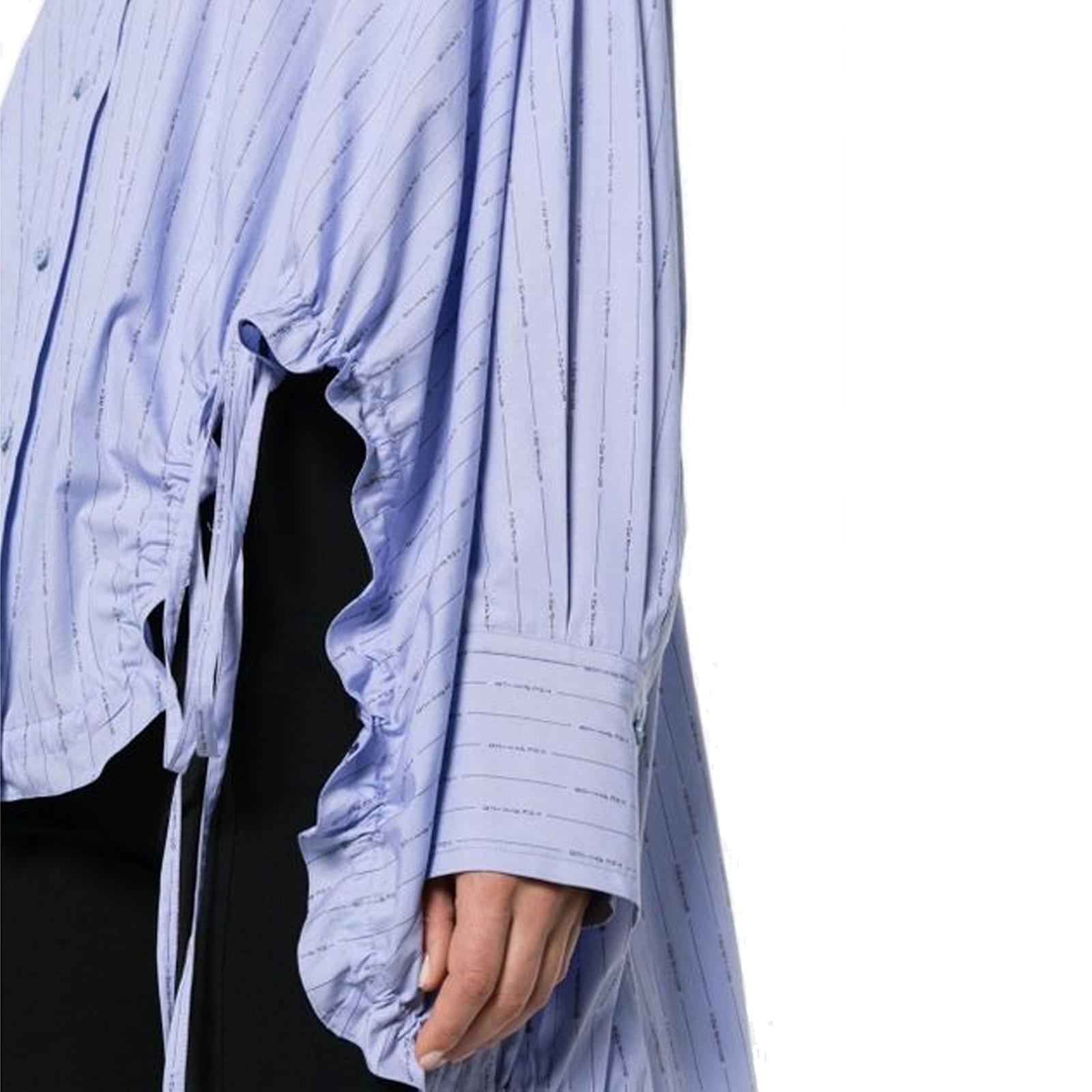 Shop Attico Striped Cotton Shirt In Blue