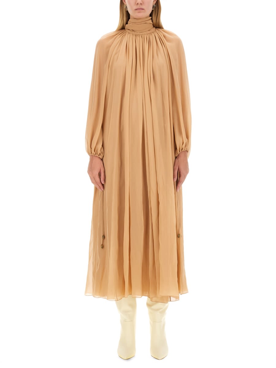 Shop Chloé Long Dress In Nude