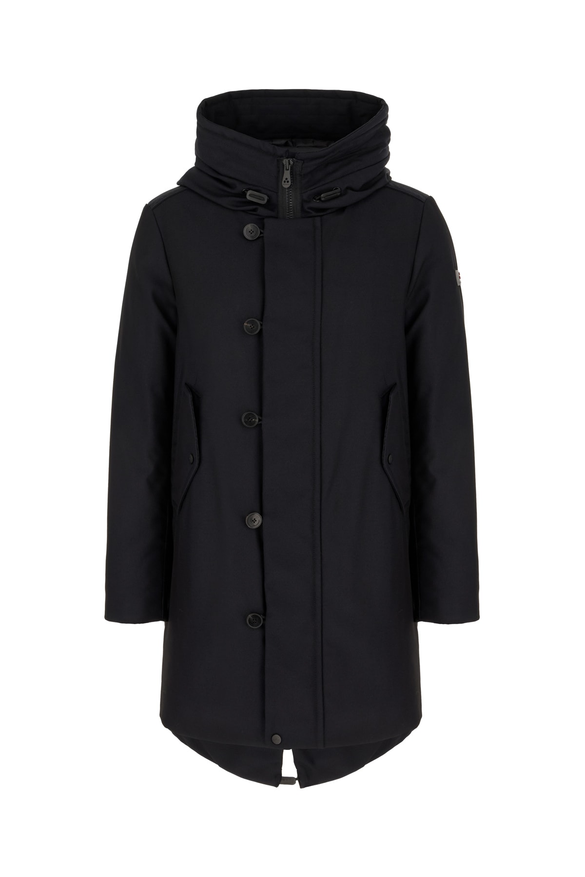 Peuterey Midnight Blue Stretch Nylon Blend Down Jacket In Black