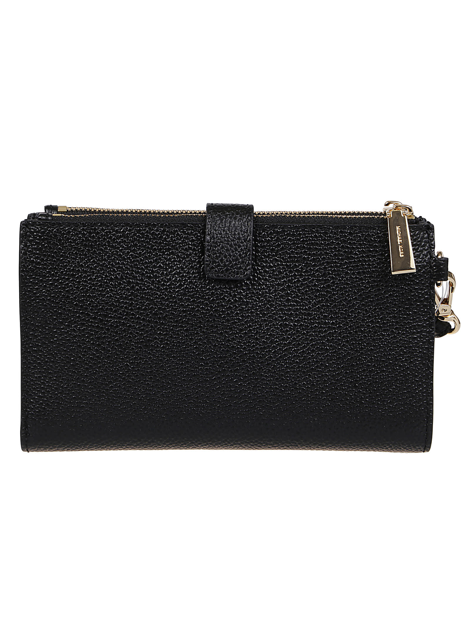 Shop Michael Kors Double Zip Wristlet Adele Wallet In Black