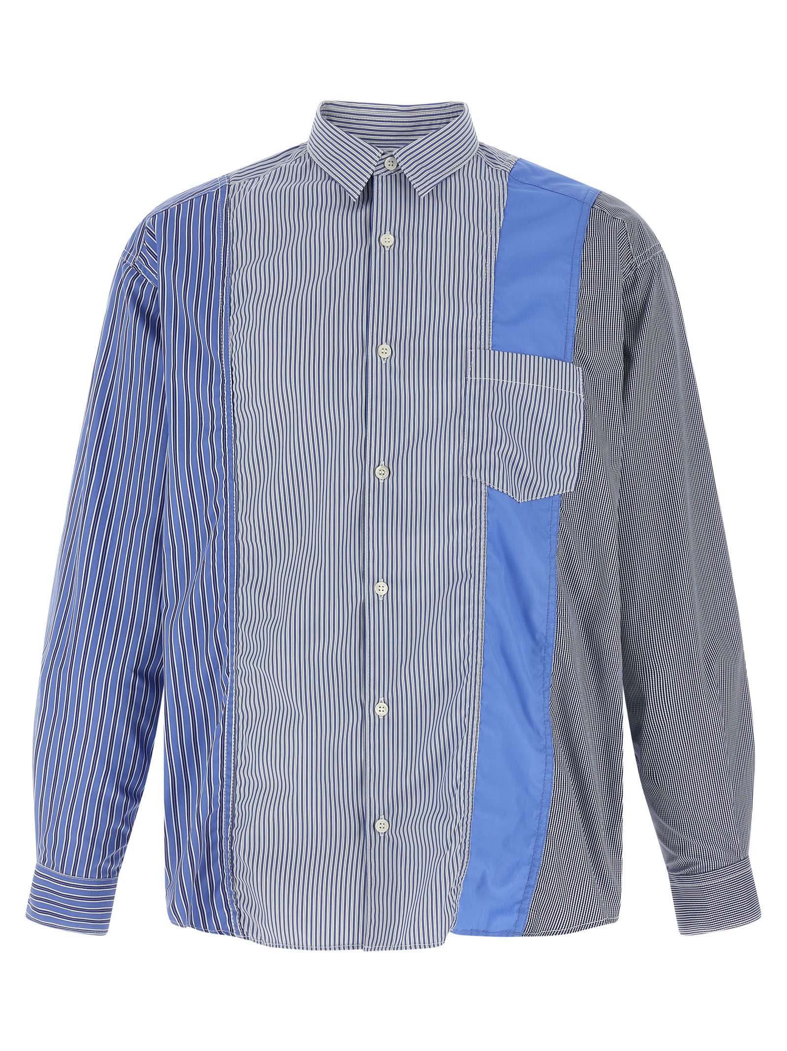 Comme Des Garçons Homme Deux Patchwork Shirt In Gray