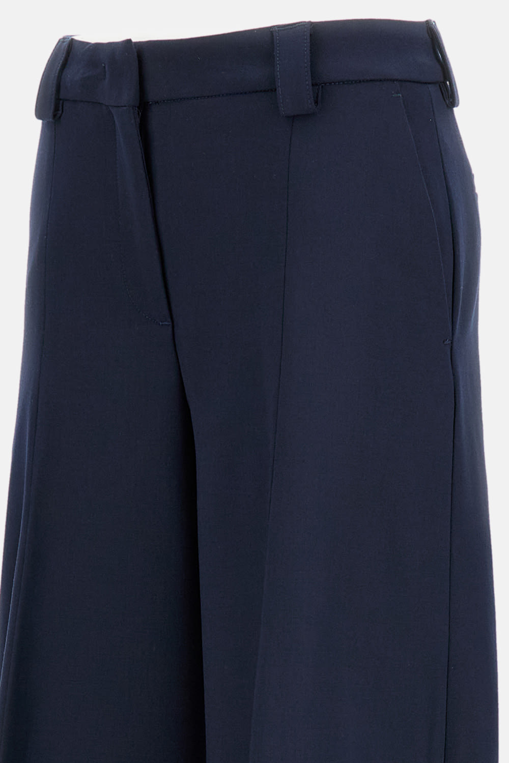 The Latest Wide Trousers With Classic Front Closure In Blue