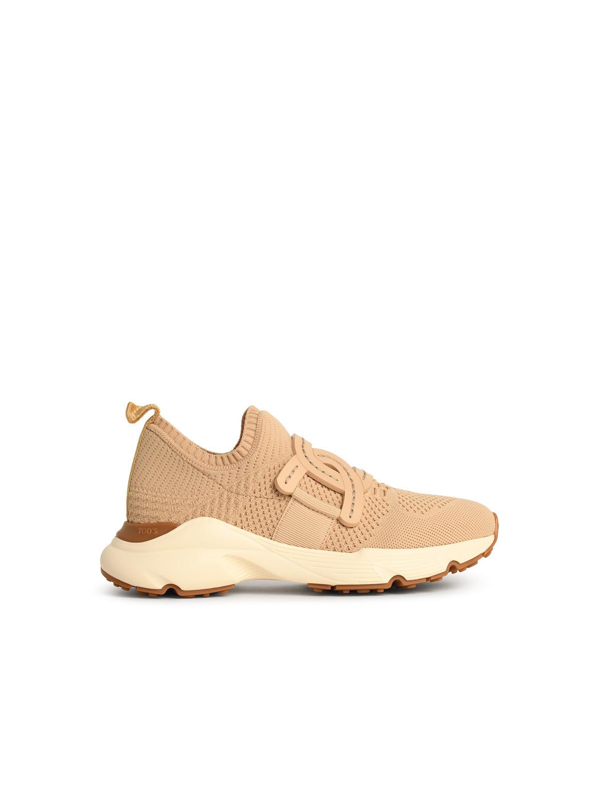 Tod's Kate Sneakers In Beige Technical Fabric In White