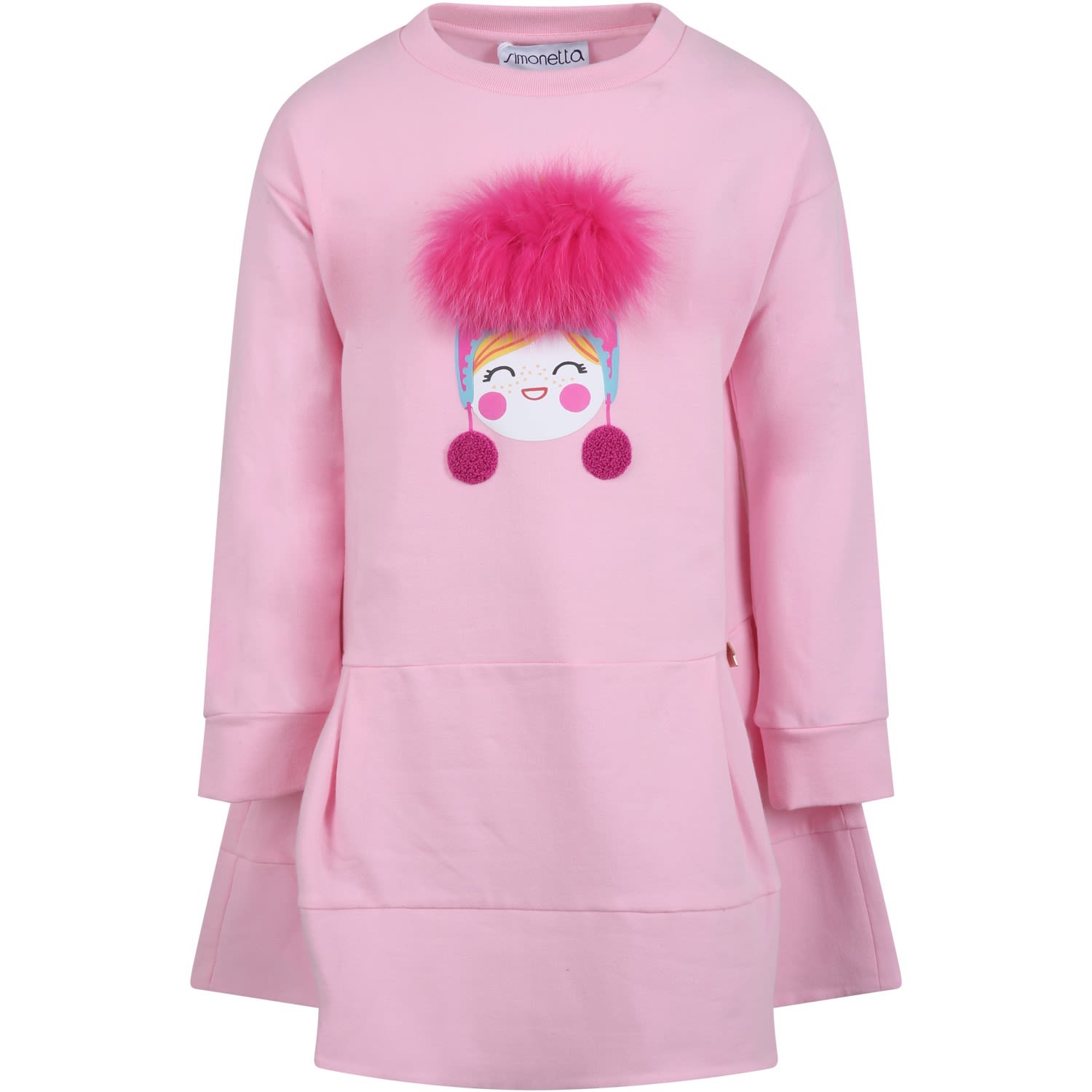 Simonetta Pink Dress For Girl With Doll