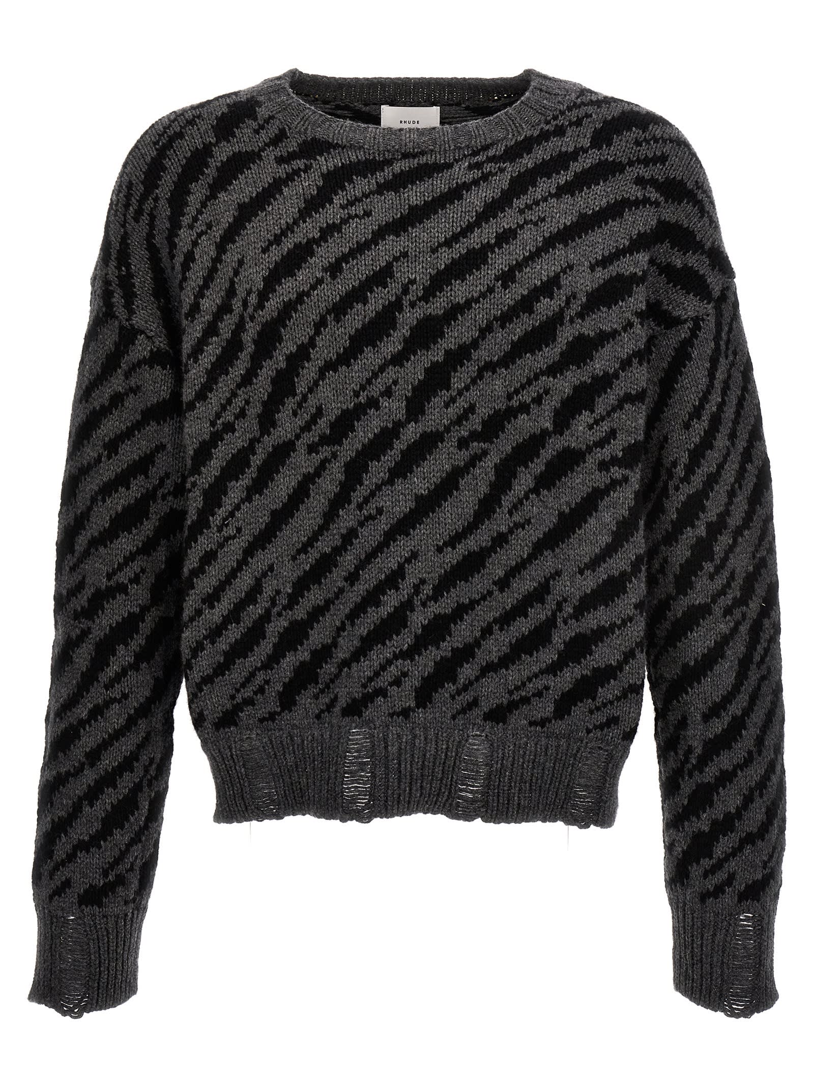Shop Rhude Zebra Sweater In Multicolor
