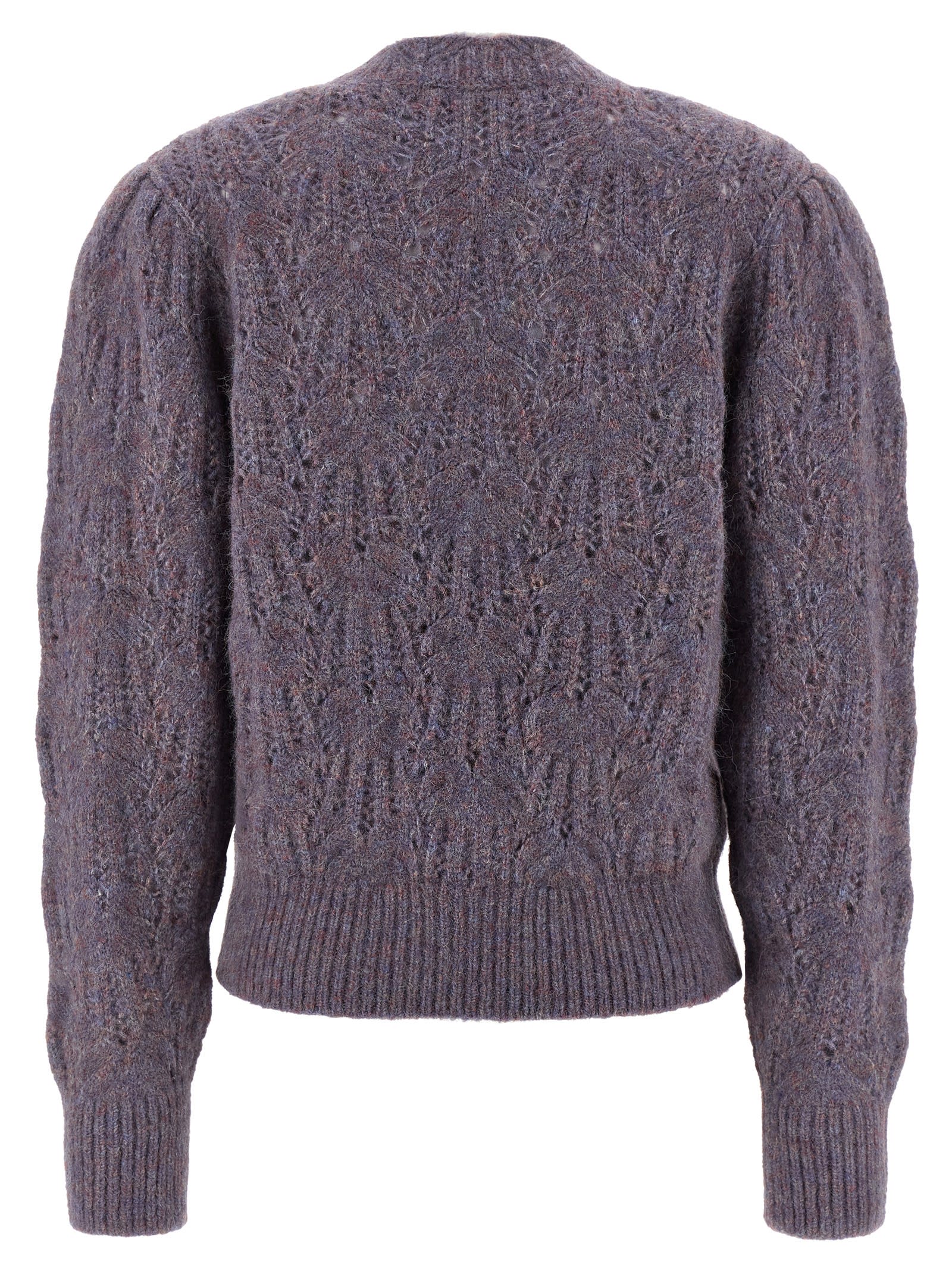 Isabel Marant Étoile Blue-violet Openwork Alpaca-blend Sweater In Purple