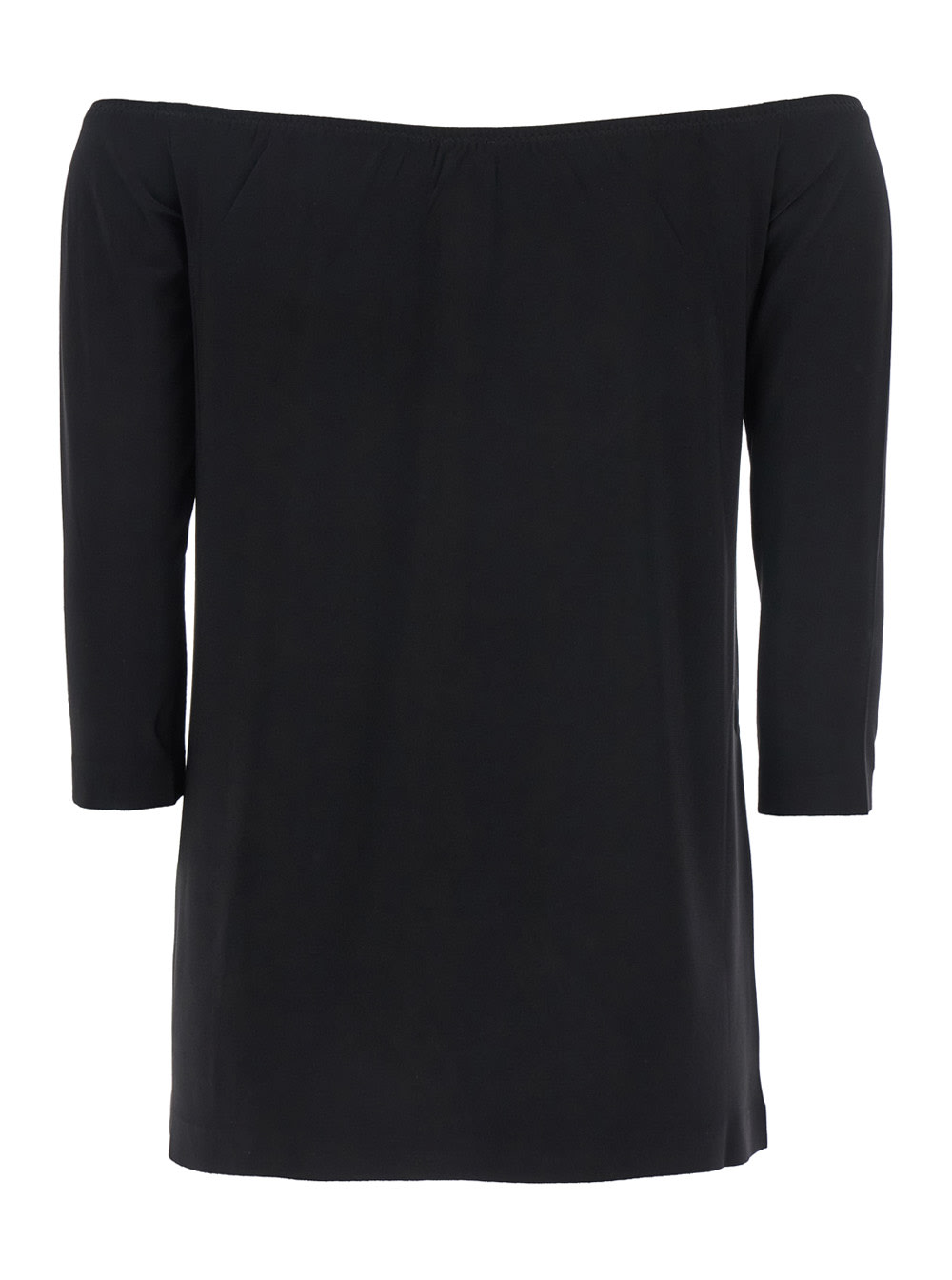 Norma Kamali Black Off-shoulder Top With Boat Neckline In Black