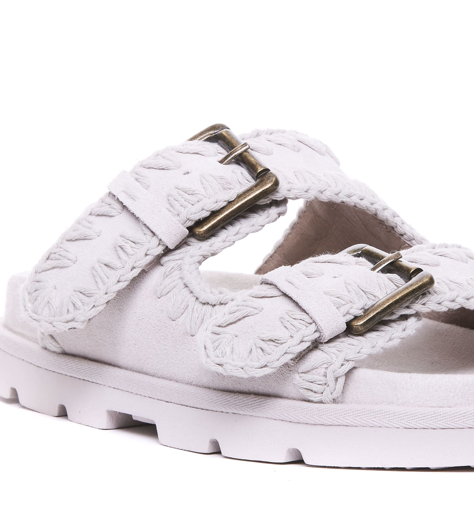 Shop Mou Low Bio Sandals In White