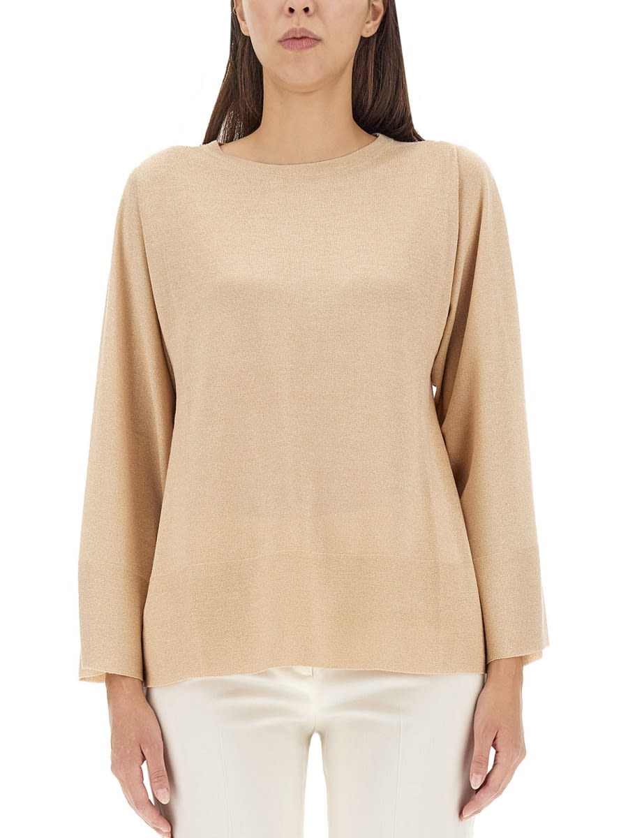 Shop Fabiana Filippi Lurex Jersey In Ivory