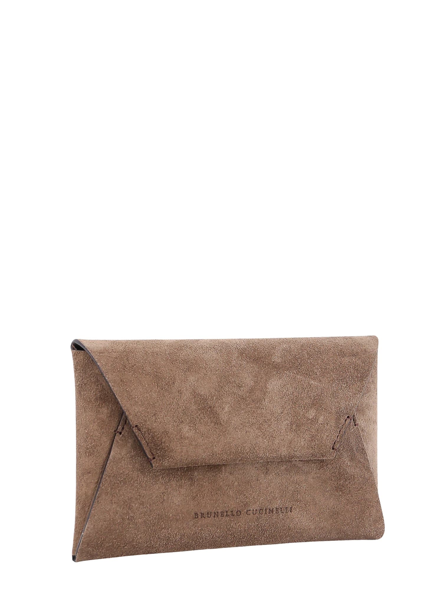 Shop Brunello Cucinelli Envelope Shoulder Bag In Beige