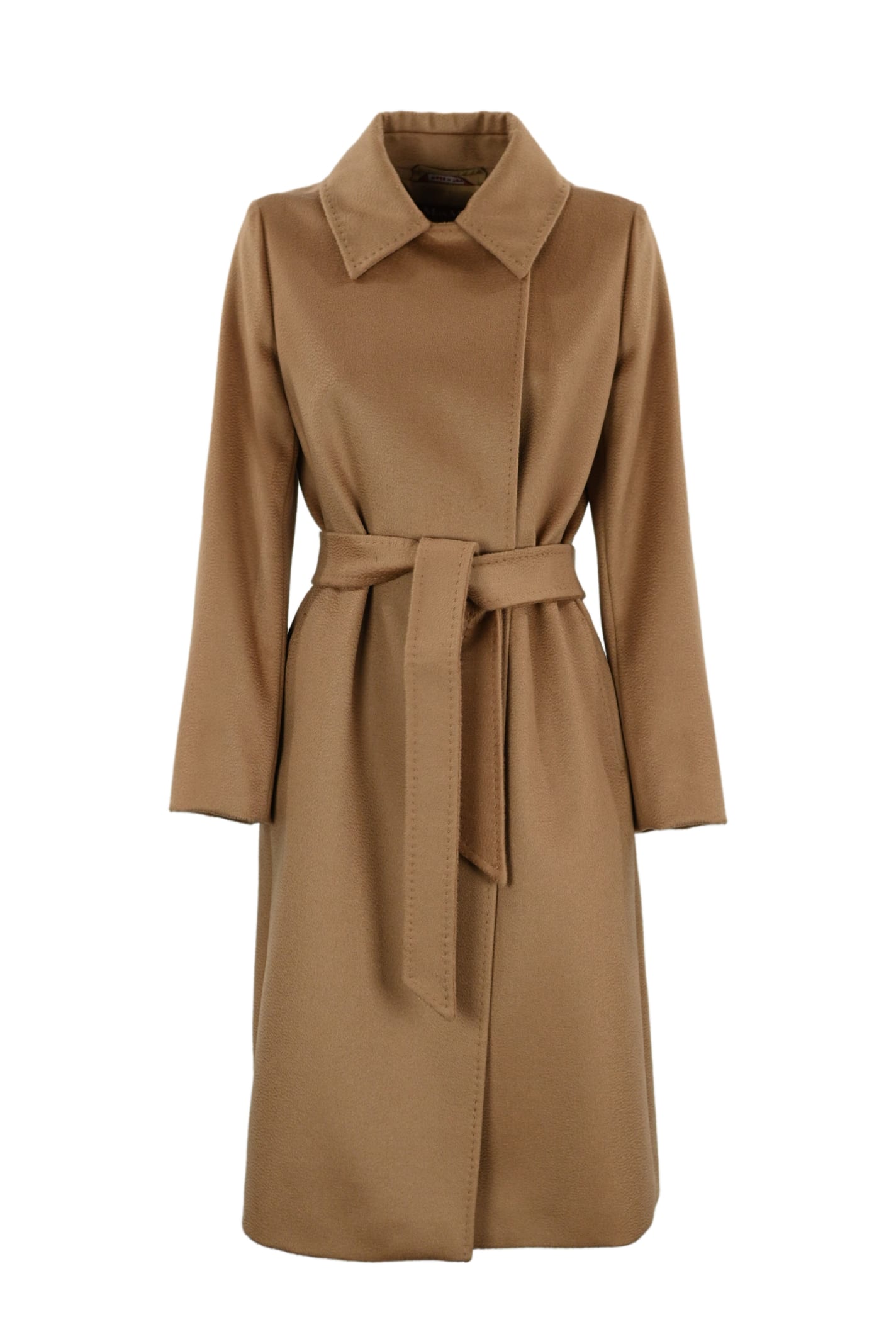 Shop Max Mara Bcollag Wool Wrap Coat In Cammello