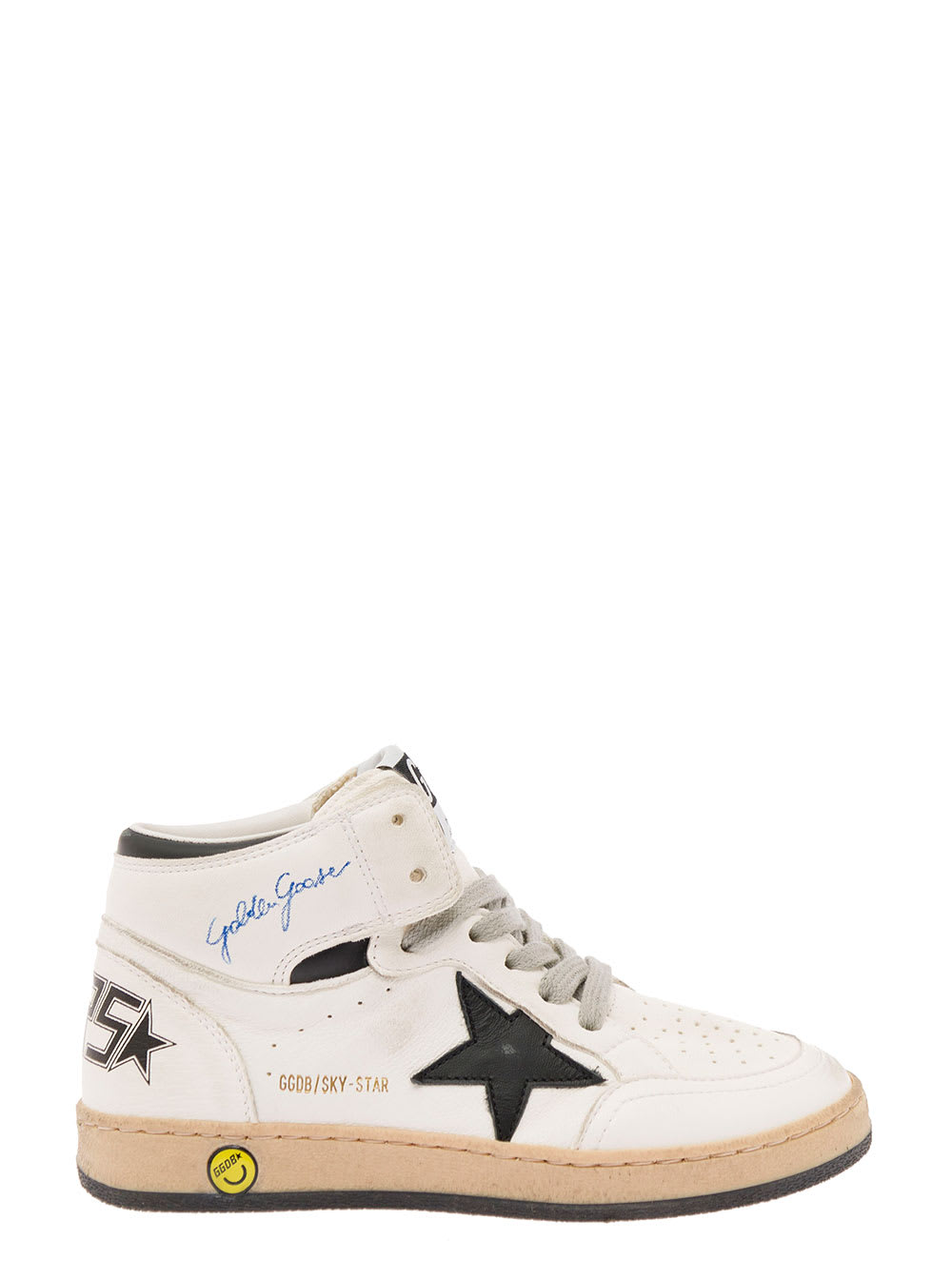 White Nappa Leather Sneakers sky Star Young Boy Golden Goose Kids