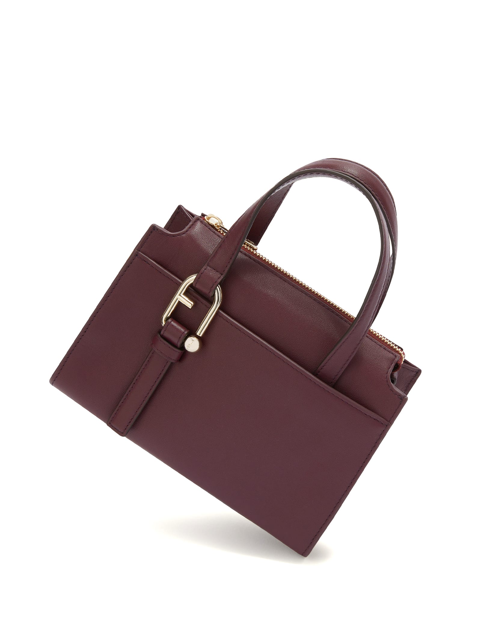 Shop Furla Boston S Chianti Leather Satchel Bag