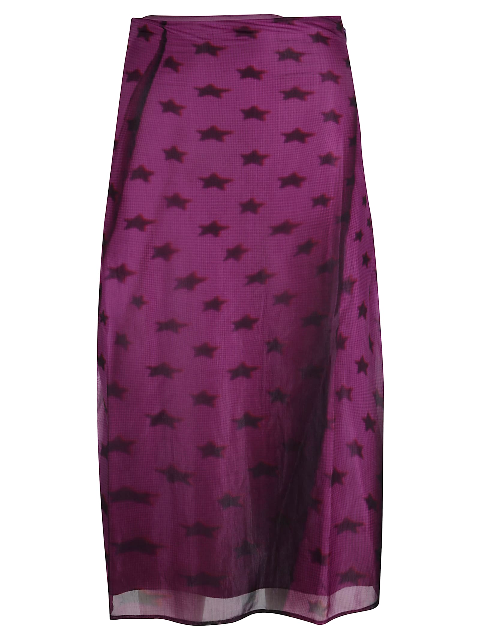Acne Studios Printed Transparent Skirt In Purple