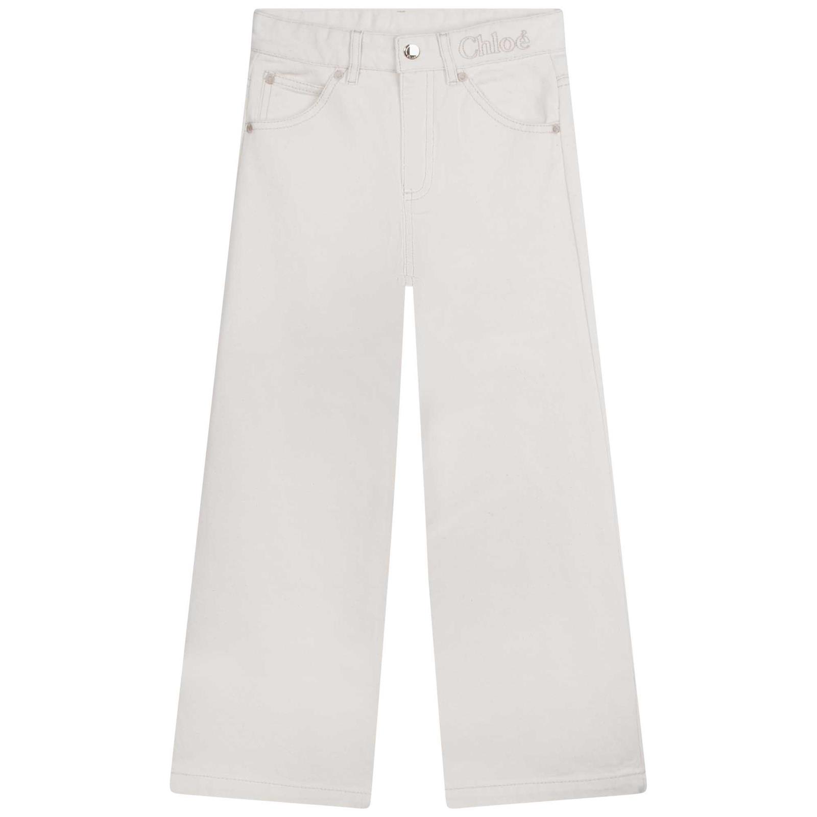 CHLOÉ WIDE LEG JEANS WITH EMBROIDERY
