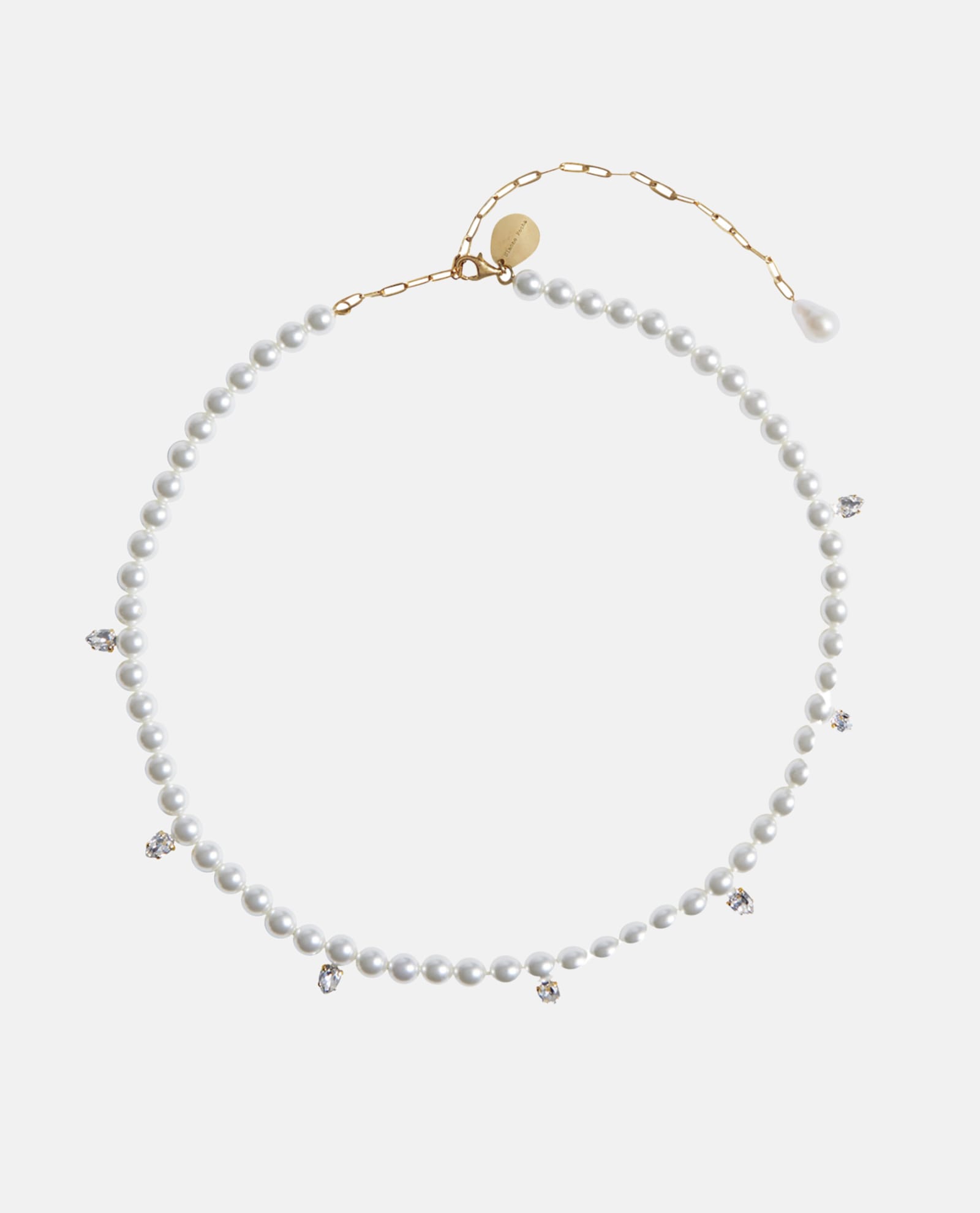 Shop Simone Rocha Pearl &amp; Crystal Dagger Choker Necklace In White