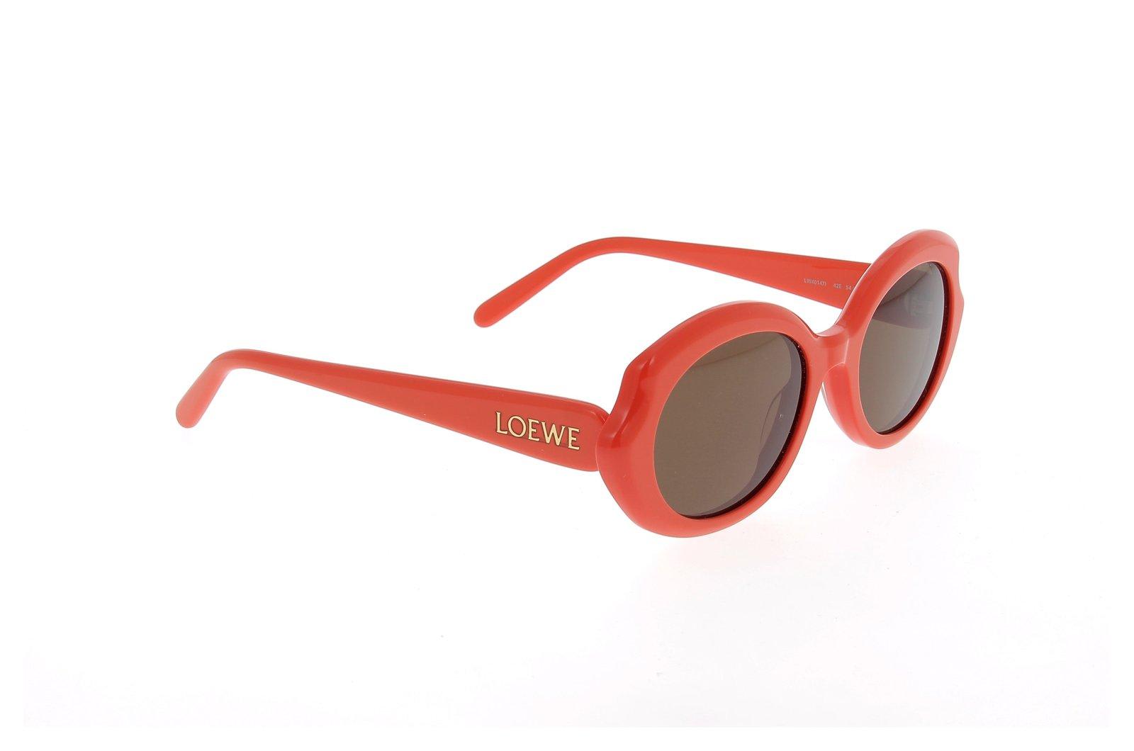 Loewe Oval Frame Sunglasses In Red