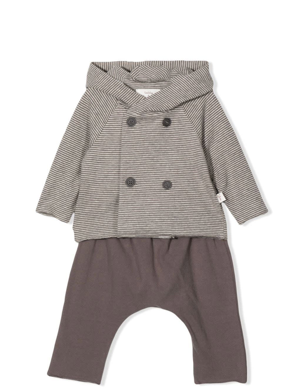 Teddy &amp; Minou Babies' Tapered Two-piece Suit. In Brown