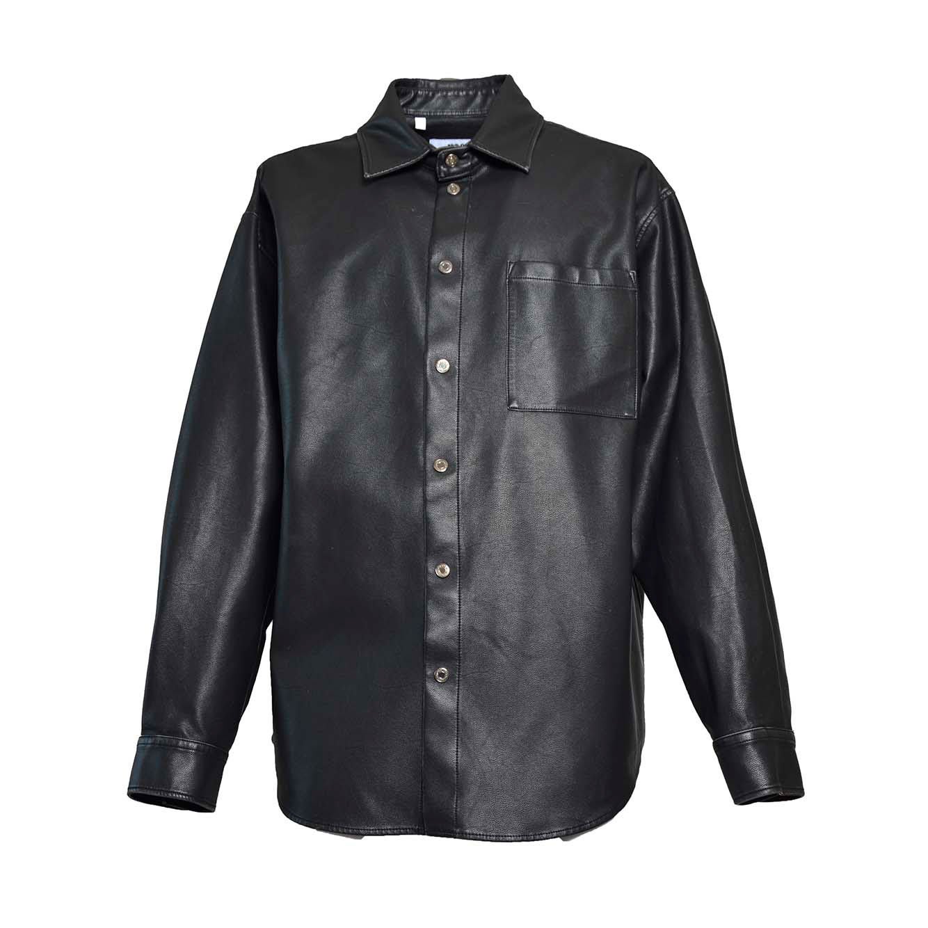 Shop Msgm Long Sleeved Press-stud Shirt In Nero