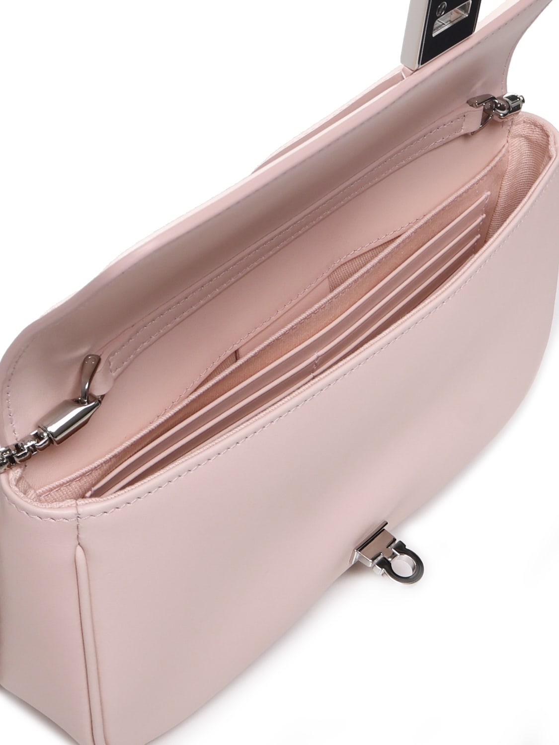 Shop Ferragamo Shoulder Bag With Gancini Buckle In Pink