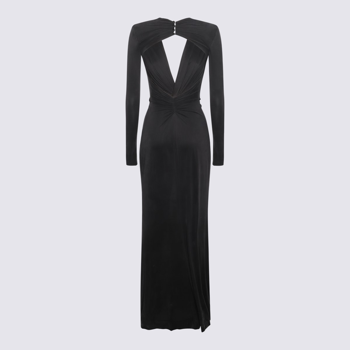 Elisabetta Franchi Piercing-detail Jersey Gown In Black