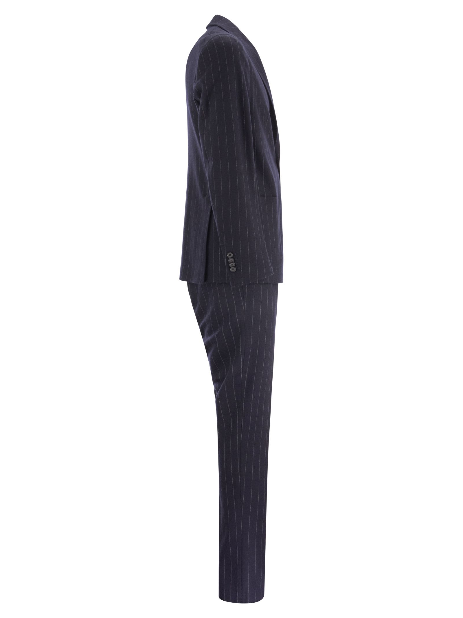 Shop Tagliatore Wool And Cotton Suit In Blue