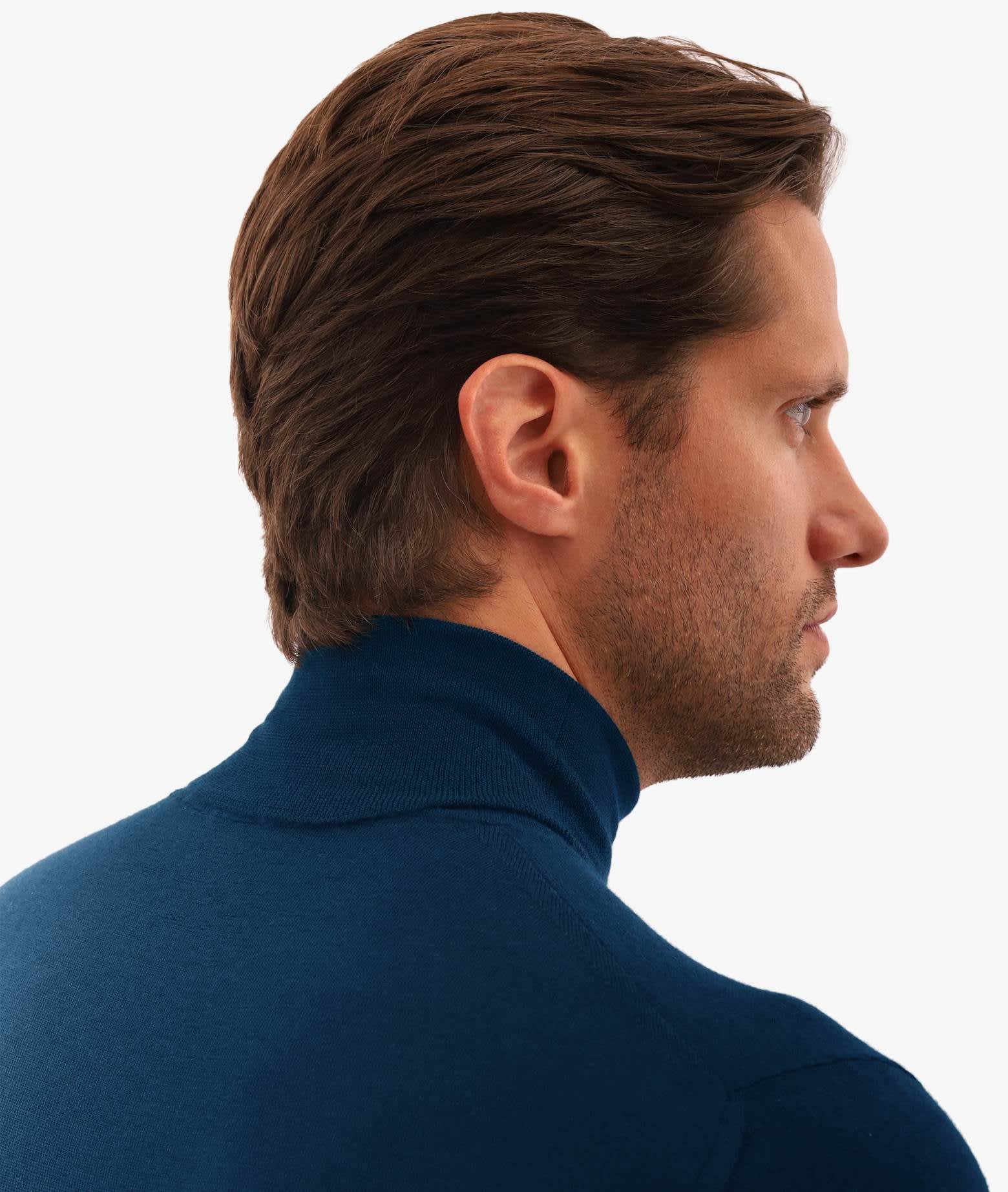 Shop Larusmiani Turtleneck Sweater Pullman Sweater In Blue