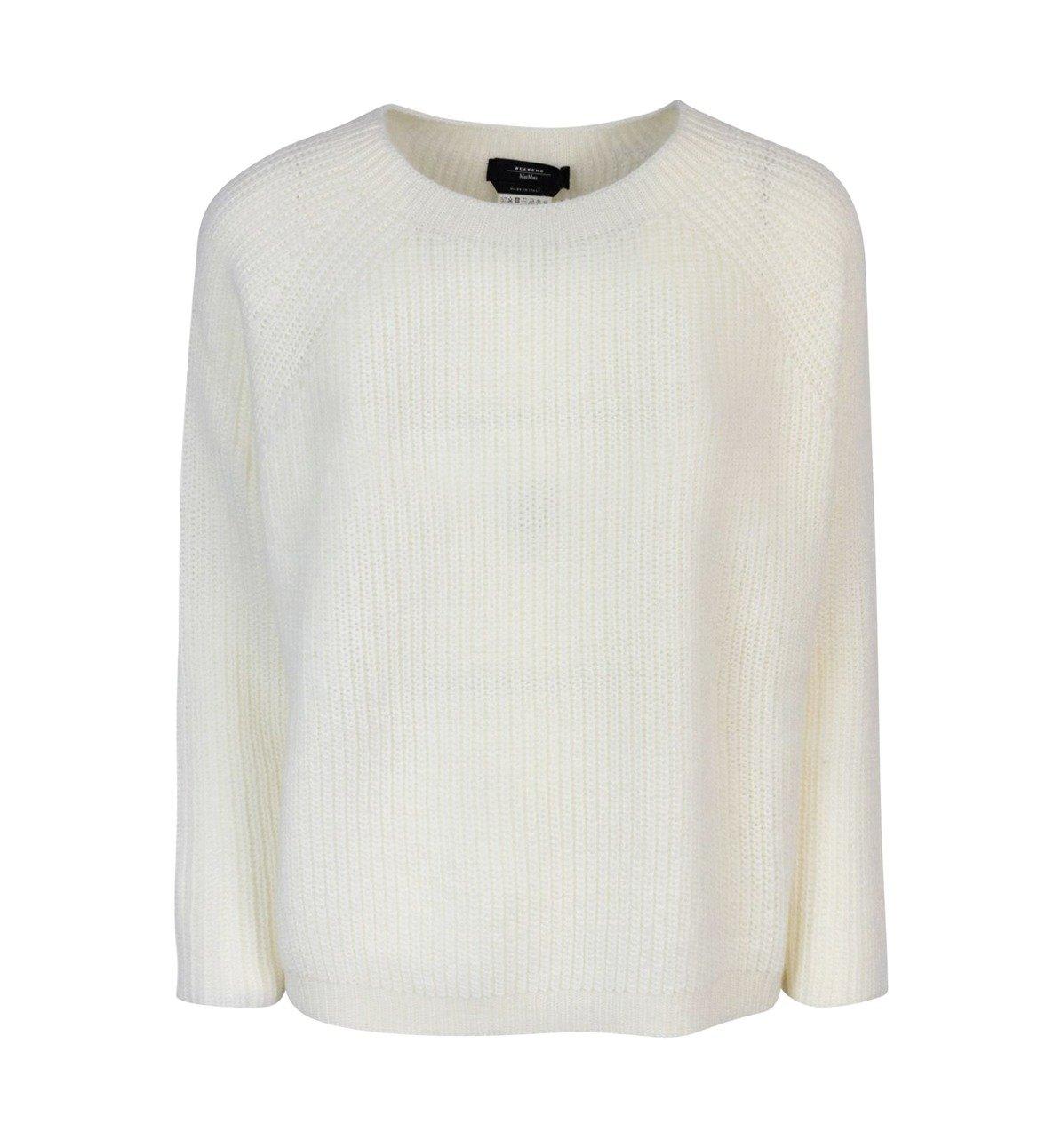 Shop Weekend Max Mara Crewneck Long-sleeved Jumper In Avorio