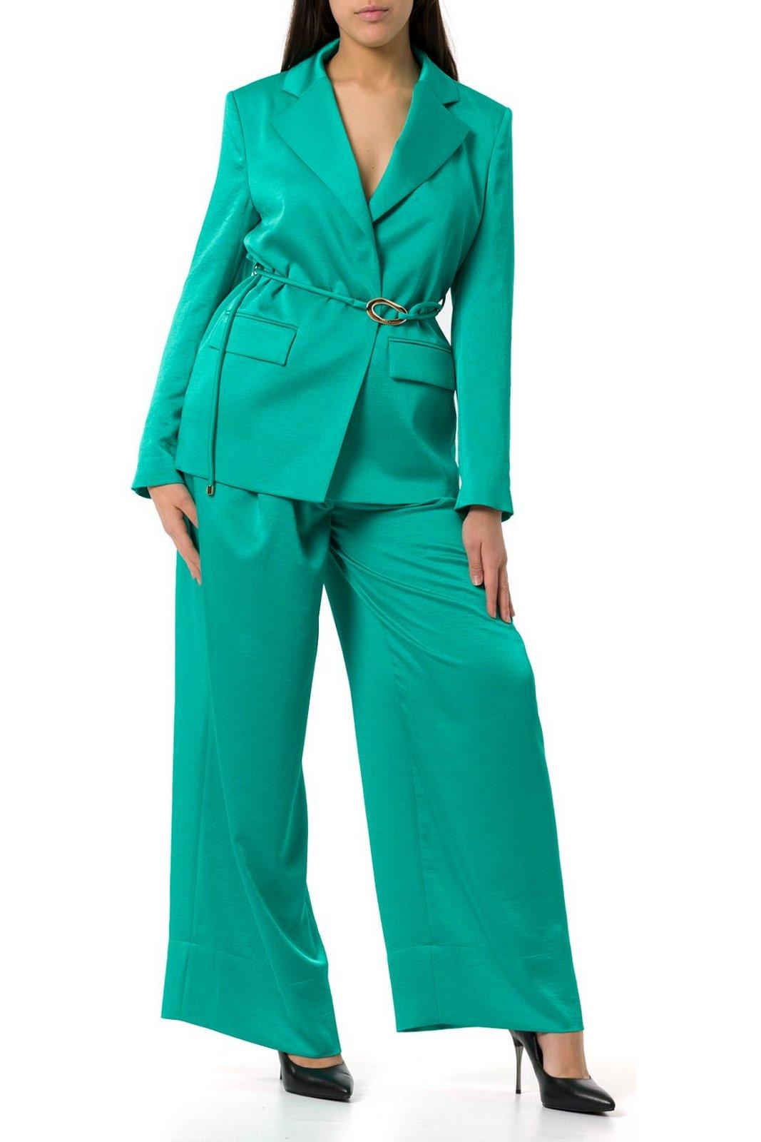 LIU •JO PEAK-LAPELS SATIN BLAZER
