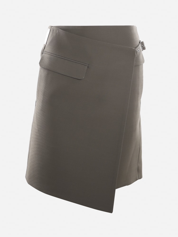 Asymmetrical Skirt In Virgin Wool