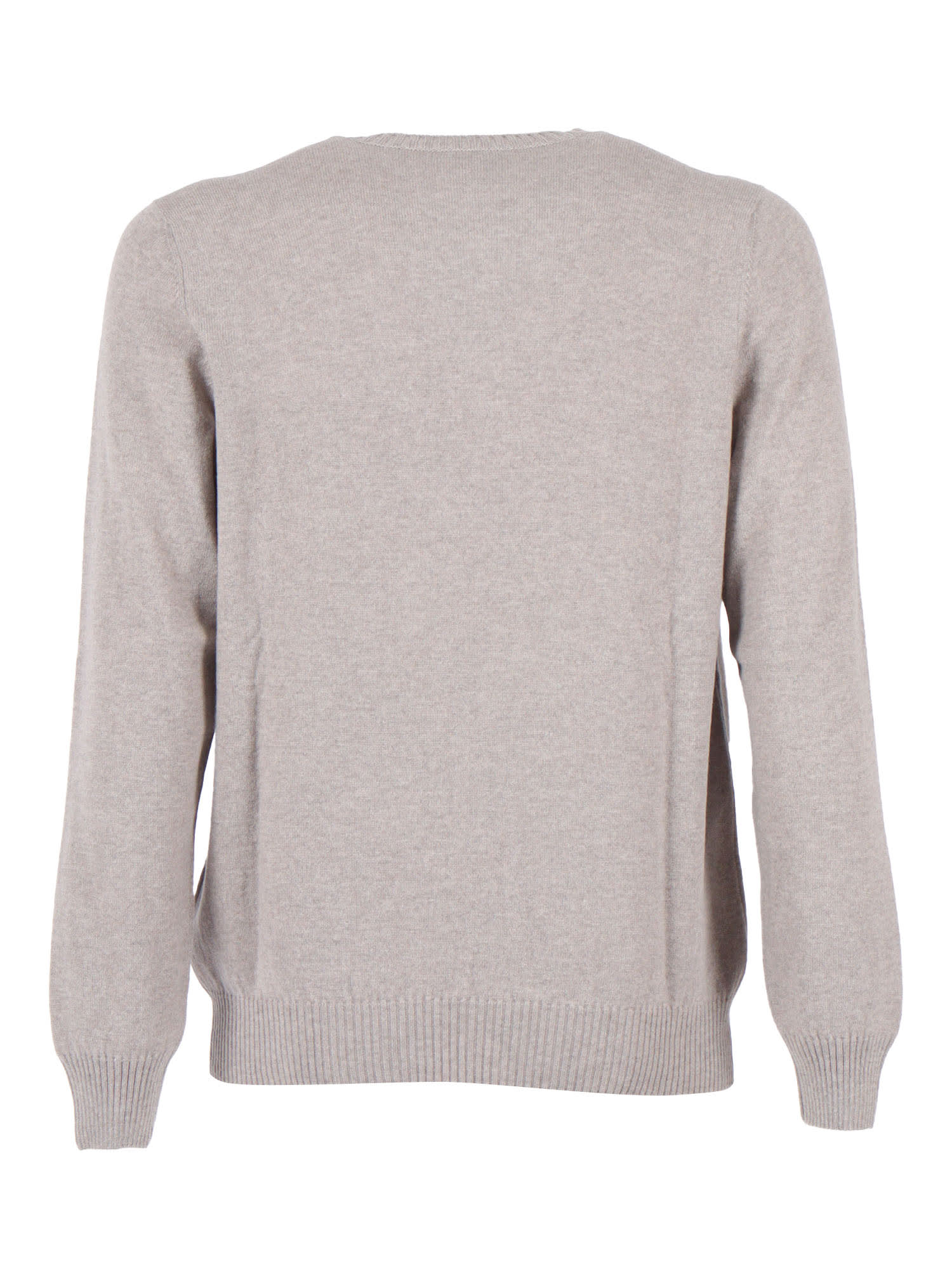 Settefili Cashmere French Shoulder Crew Neck Slim In Neutral