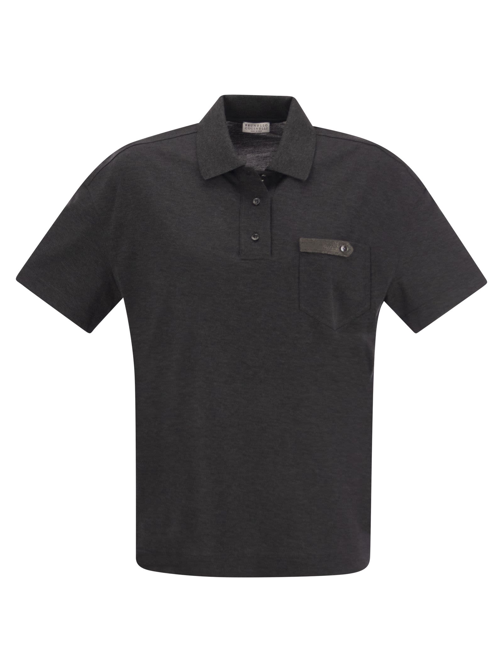 Lightweight Cotton Jersey Polo Shirt With Precious Button Tab
