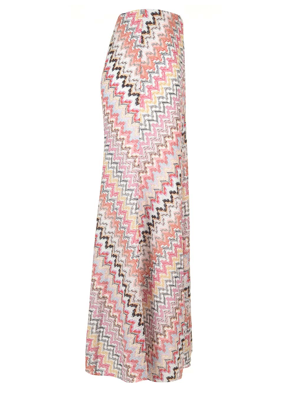 Shop Missoni Viscose Knit Maxi Skirt In Pink/white