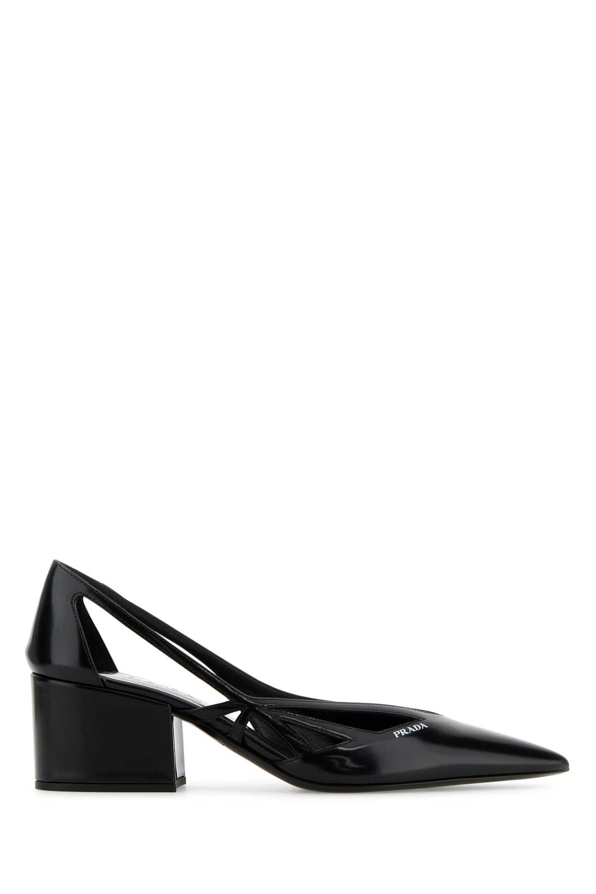 Shop Prada Black Leather Pumps In Nero