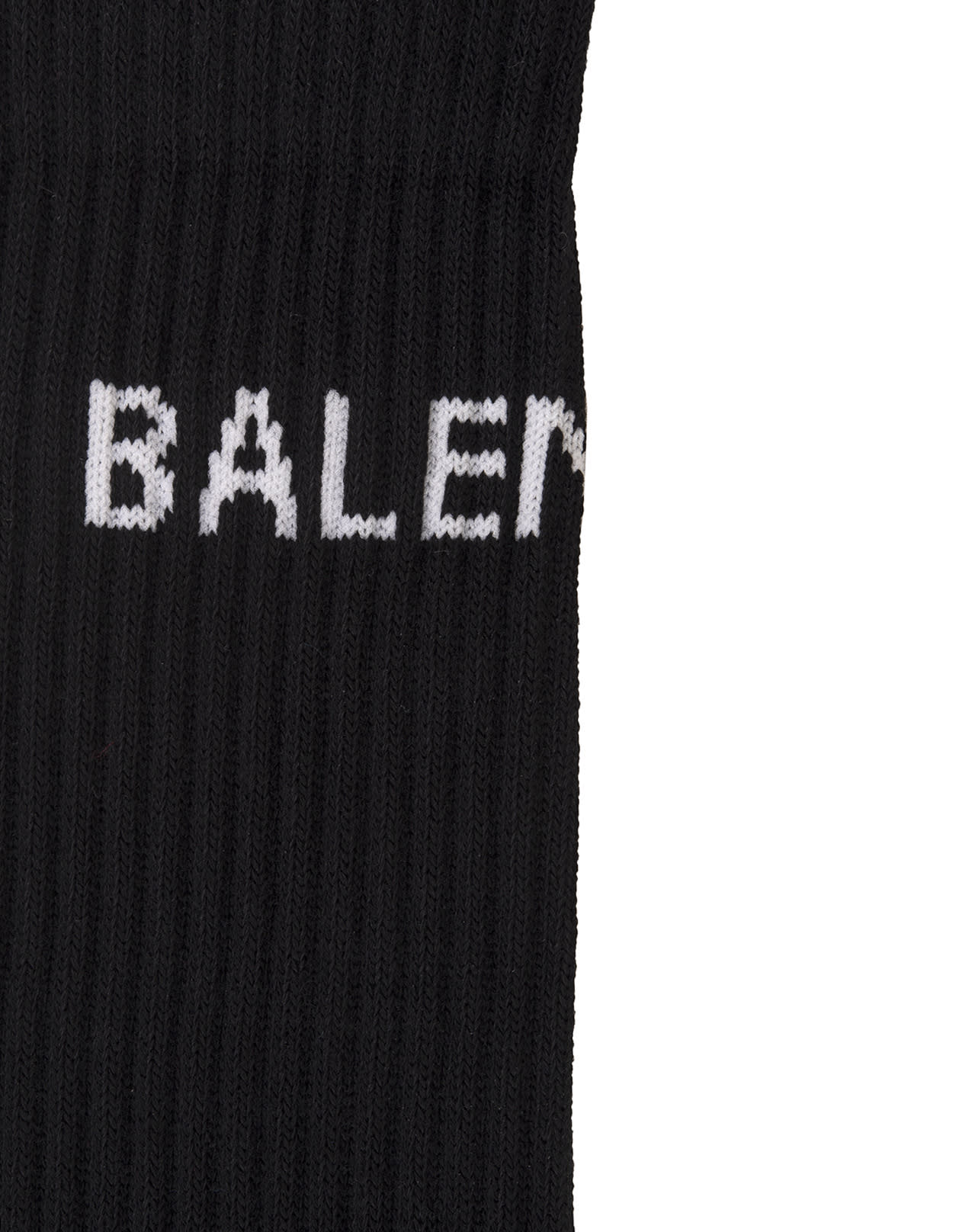 Balenciaga Black Man Socks With White Logo